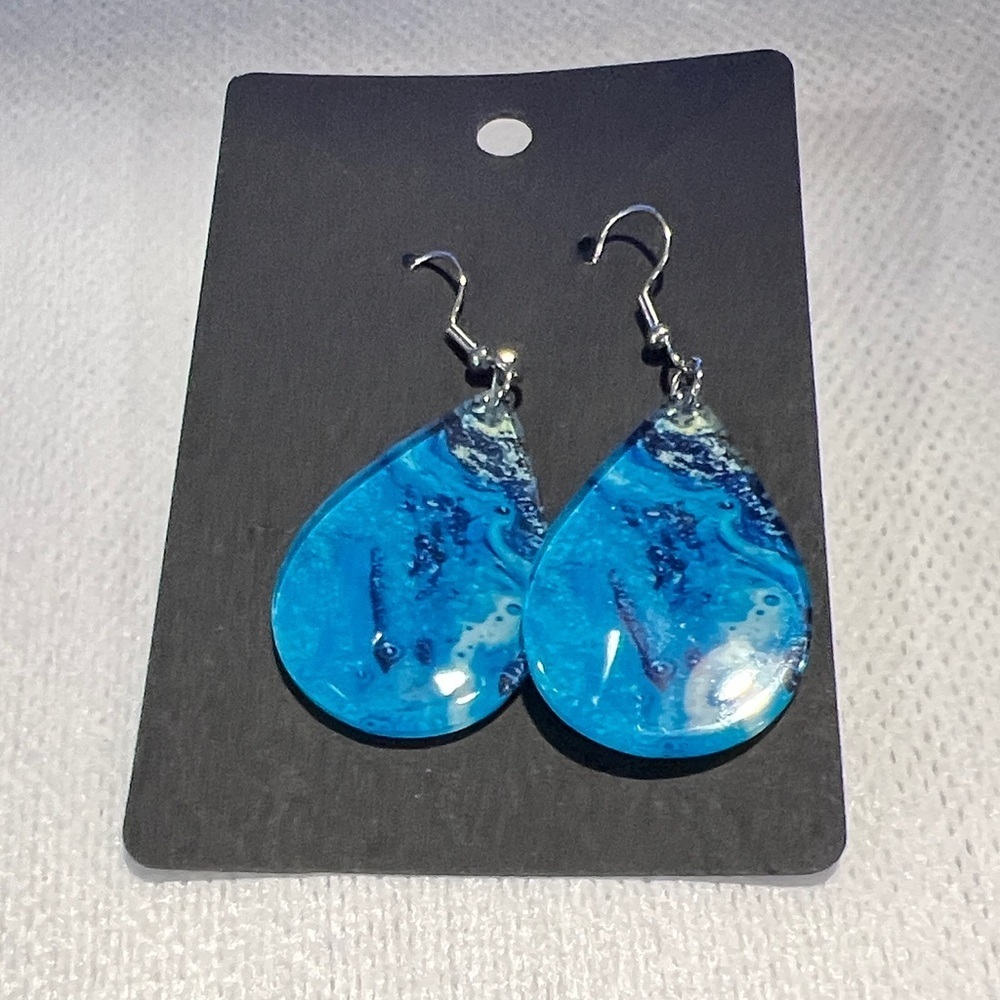 Ocean Blue Teardrop Earrings